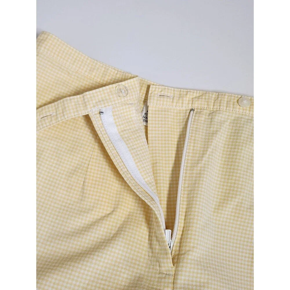 Talbots Yellow Gingham High Rise Ankle Pants Cotton Blend Women's 4 Cottagecore